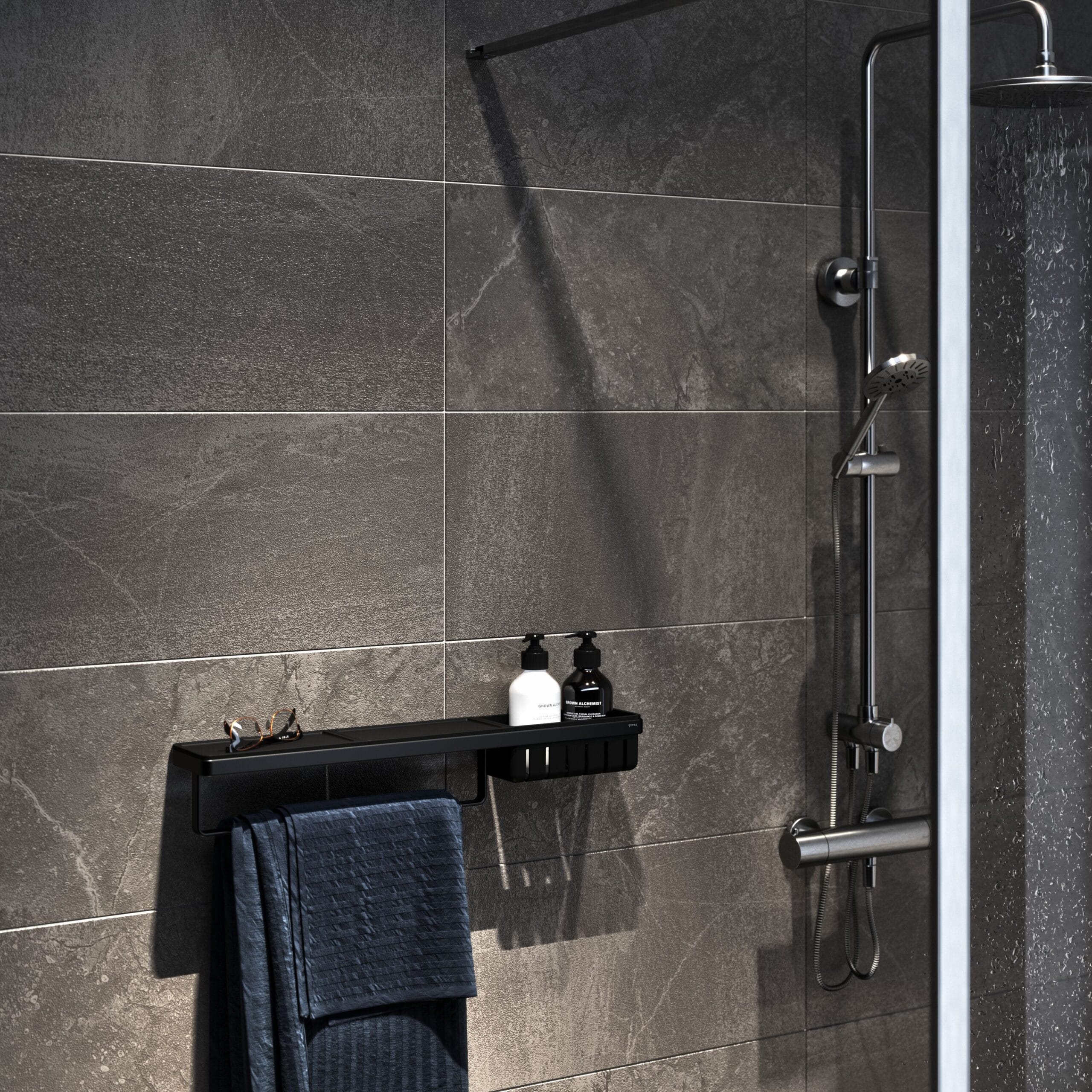 HR 8712163212672 geesa frameblack imm shelftowelrailbasket63 scaled